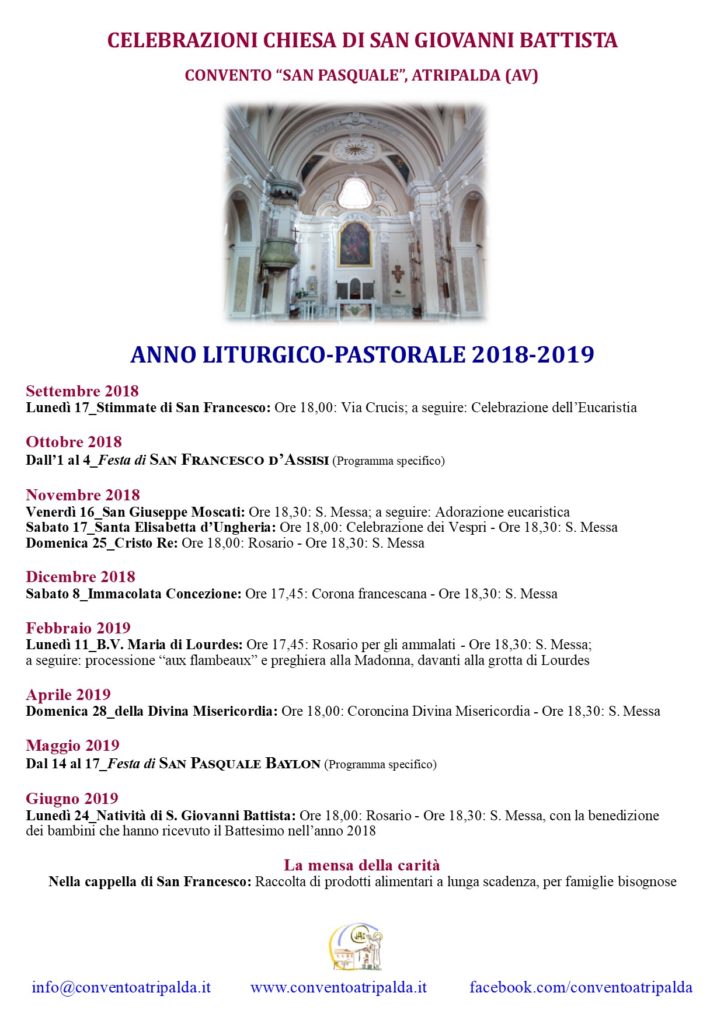 CALENDARIO LITURGICO 2018 SCARICARE